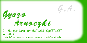 gyozo arnoczki business card